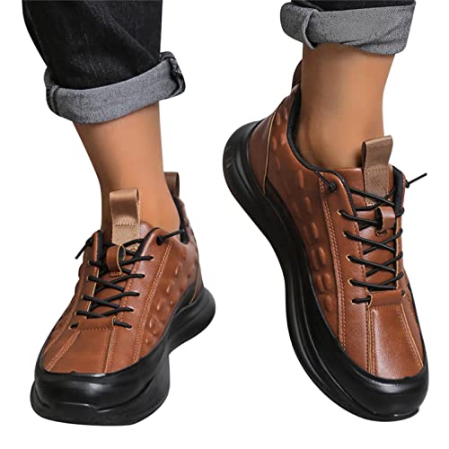 Zapatos de ocio para hombre de fondo suave caqui, antideslizantes, zapatos de negocios para hombres, cordones informales, zapatillas de deporte, planas y redondas, zapatillas de deporte para caminar