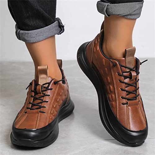 Zapatos de ocio para hombre de fondo suave caqui, antideslizantes, zapatos de negocios para hombres, cordones informales, zapatillas de deporte, planas y redondas, zapatillas de deporte para caminar