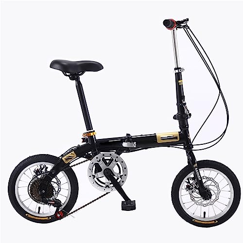 ZDXC Bicicleta Plegable de 14 Pulgadas, Bicicleta Compacta Portátil para Estudiantes de 5 Velocidades, Bicicleta Urbana Ligera para Hombres, Mujeres, Niños, 4 Colores