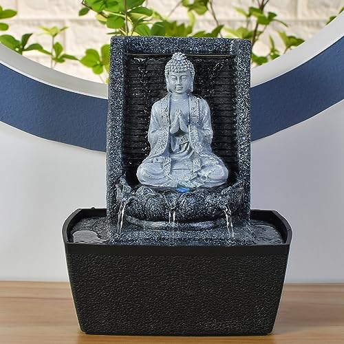 Zen'Light Fuente de Interior, Plateado, 20 x 15 x 26 cm