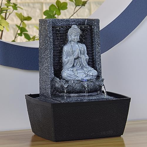 Zen'Light Fuente de Interior, Plateado, 20 x 15 x 26 cm