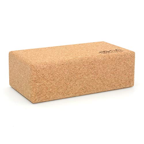 ZenYogaWedge Bloque de corcho para yoga (100% natural, ladrillo único, para principiantes y profesionales, clases de yoga, pilates, ejercicio en casa, fitness, agarre antideslizante, respetuoso con