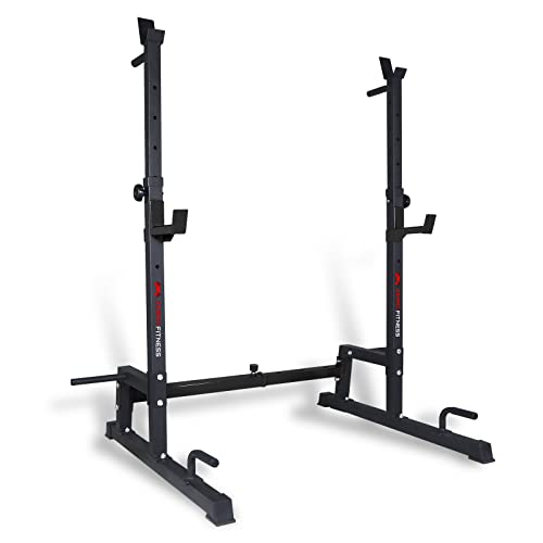 ZERRO Soporte Barra Pesas Estante Barra Pesas Soporte Sentadillas con Levantamiento Pesas Ajustable Carga MAX 120 KG, Soporte Pesas Ajustable 106-146cm