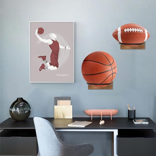 Zfseyuh Soporte de Pared para Balones,Soporte Universal para Pelotas de Metal,Estante para Bolas para Fútbol, ​​Baloncesto,Voleibol, etc