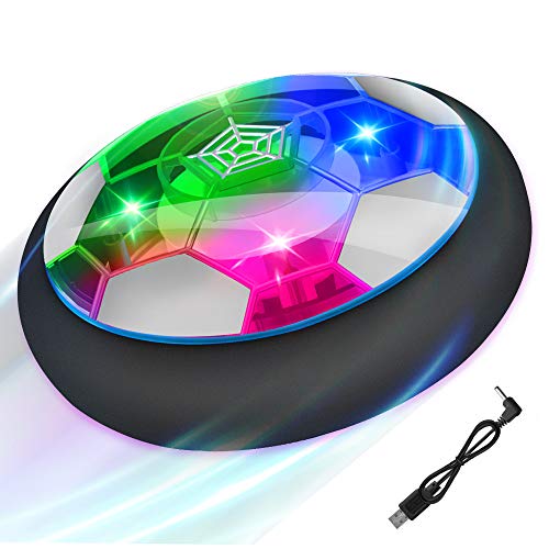 Zhcuves Balón Fútbol Flotant Juguete Niños 3 4 5 6 7 8 9 10 Años Recargable Pelota Futbol con Luces LED Balones Futbol Air Power Soccer para Regalos Navidad Cumpleaños Juego Infantil