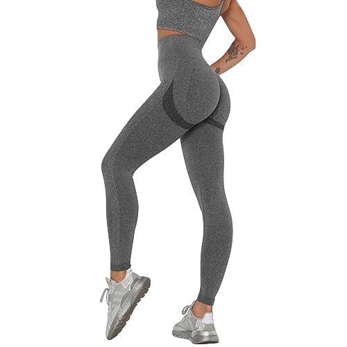 Zhiaek Mallas Deporte Mujer Cintura Alta Leggins Mujer Push Up Elástico Sin Costuras Pantalon Deporte Ropa Deportiva Mujer para Yoga Fitness Pilates Training