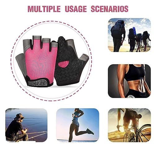 ZKGYUS 1 Par Guantes para Gimnasio Mujer, Guantes para Gym Mujer, Entrenamiento Fitnes, Guantes Pesas Mujer（Rosa）