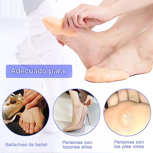 ZOCONE 6 Pares Protectores Dedos Pies Silicona, Punteras de Silicona Toe Protector Dedos Pie Ballet con Agujero Transpirable Protectores de Dedos de Los Pies Silicona Punteras Dedos Pies para Zapatos