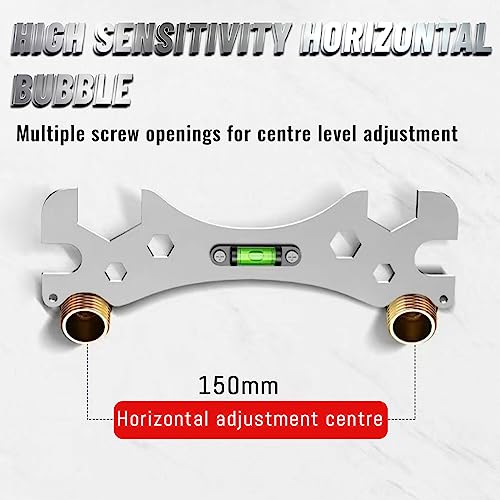 ZoneYan Herramienta de Llave Multifuncional, Llave de Nivelación de ángulo Curvo, Llave de Reparación de Grifo de Ducha para Tornillos Hexagonales de 8 mm 10 mm 12 mm 14 mm 17 mm 23 mm 30 mm