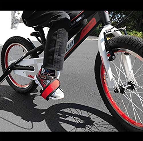 ZONSUSE Correas de Pedales, Pedales de Bicicleta Antideslizante Cinturón, Toe Clips Straps Cinta Correas de Velcro para Fijo Gear Bike, Accesorios de Seguridad para Bicicletas(Rojo)