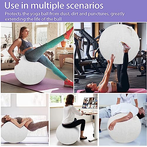 ZOSONET Funda para pelota de fitness, 55 cm, color beige