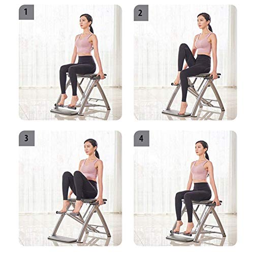 ZTGHS Silla De Ayuda para Yoga Pilates, Banco De Ejercicio Plegable Ajustable para El Hogar Ejercicios De Fitness Multifunción Taburete De Construcción De Fuerza