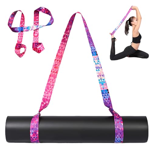 Zuroki 1pcs Correa para Esterilla de Yoga, Correa para Yoga Fitness Multifuncional para Esterilla de Yoga de Algodón, Ejercicio, Fitness, Pilates, Deporte, Impreso Cinturón Hombro