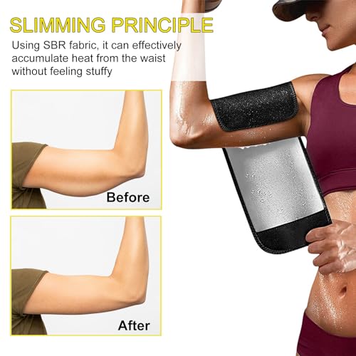 Zuroki - Un Par de Bandas para Sauna, Bandas Antisudor para Brazo de Sauna, Bandas de Brazo Adelgazantes Ajustables para Entrenamiento Deportivo para Hombre y Mujer, Color