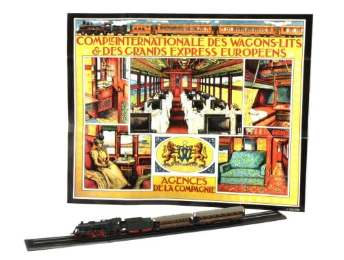 - Set de Tren Orient Express: Locomotora + vagones + Cartel, Escala 1/220 Z / DO101