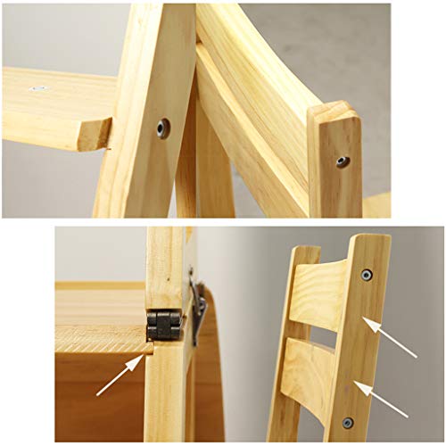 -Silla de Escalera Plegable de Madera Sólida de Pino Casero de Pasos Multifunción Heces de Madera de Madera Escalera Ascendente Ascendente Creativa de Doble Uso/Verde