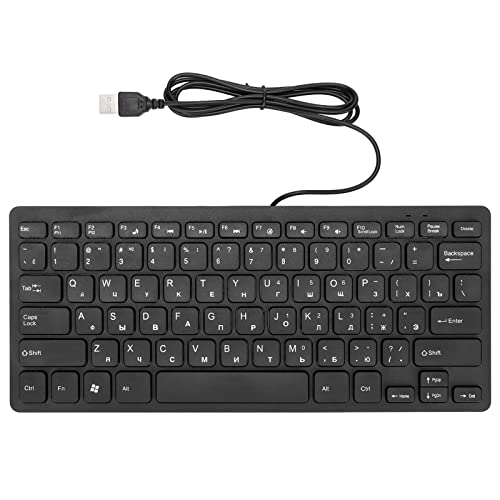 01 02 015 Teclado de PC, Teclados de Computadora, Teclado USB, Ruso, Francés, Alemán, Teclado para Mujeres, Hombres, Niños, Adultos para PC, Computadora Portátil, General(Ruso)