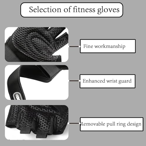 1 Par Guantes de Gimnasio Transpirables, Guantes de Fitness para Hombre y Mujer, Guantes de Levantamiento de Pesas para Ciclismo, Gimnasio, Entrenamiento