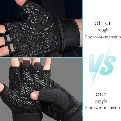 1 Par Guantes de Gimnasio Transpirables, Guantes de Fitness para Hombre y Mujer, Guantes de Levantamiento de Pesas para Ciclismo, Gimnasio, Entrenamiento