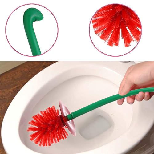 1 Pcs Juego de Escobilla de Inodoro y Soporte Cepillo Decorativo de Cerezo WC Juego de Cepillo de Plástico Toliet Herramienta de Limpieza para Baño(Cereza)