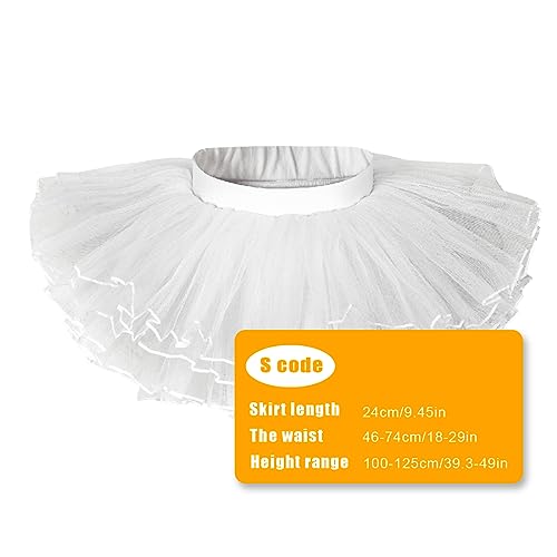 1 Pieza Falda Tutú Tul 4 Capas Para Niñas Falda Ballet Esponjosa Tutús Bebé Tul Para Niños Pequeños (Blanco)