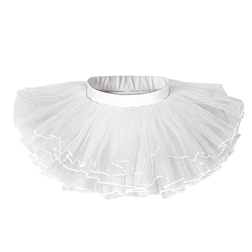 1 Pieza Falda Tutú Tul 4 Capas Para Niñas Falda Ballet Esponjosa Tutús Bebé Tul Para Niños Pequeños (Blanco)