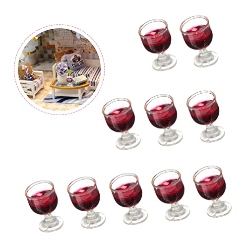 10 Piezas Copa De Vino De Casa De Muñecas Vasos De Chupito Gafas De Muñeca Copas De Jerez Primeros De La Torta Decoración Tarta Mini Cloruro De Polivinilo Bolsillo Juego De Comida