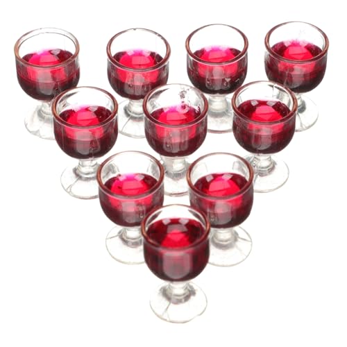 10 Piezas Copa De Vino De Casa De Muñecas Vasos De Chupito Gafas De Muñeca Copas De Jerez Primeros De La Torta Decoración Tarta Mini Cloruro De Polivinilo Bolsillo Juego De Comida