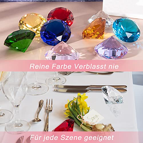 10 Piezas Diamante de Juguete,Diamante Acrilico,Cristal Diamante Grande,Cristal Diamante Colores,Juego de Gemas,Diamantes de Colores,Diamantes Artificiales