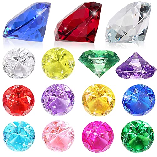 10 Piezas Diamante de Juguete,Diamante Acrilico,Cristal Diamante Grande,Cristal Diamante Colores,Juego de Gemas,Diamantes de Colores,Diamantes Artificiales