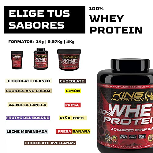 100% Whey Protein King Nutrition Proteina Concetrada 80% (Cookies and Cream, 1kg)