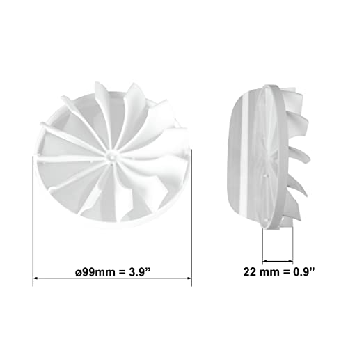 Ø 100mm Válvula Antirretorno Para Ventilador de Pared - Para Tubo de Ventilación - Plástico - Blanco