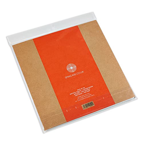 100x Fundas Interiores Vinilo Discos LP 12" 33 RPM | Audiophile Antiestático Y Antirayaduras Plastico Funda | Reemplace Las Fundas De Papel Viejas | Calidad De Archivo | 100 Micras – 307mm x 307mm