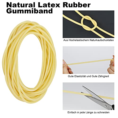 10M Tubo de Caucho de Látex Natural Tubo de Goma Goma Elástica Elástica para Tirachinas, Tirachinas de Goma para Ejercicios de Tracción de Yoga