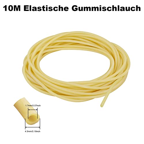 10M Tubo de Caucho de Látex Natural Tubo de Goma Goma Elástica Elástica para Tirachinas, Tirachinas de Goma para Ejercicios de Tracción de Yoga