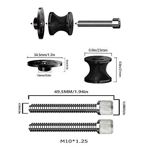 10MM M10*1.25 Deslizador de Brazo oscilante de Motocicleta Compatible con Z750 Z750S ER-6F ER-6N Compatible con Duke 125 200 390 RC 125 200 390 (Negro)