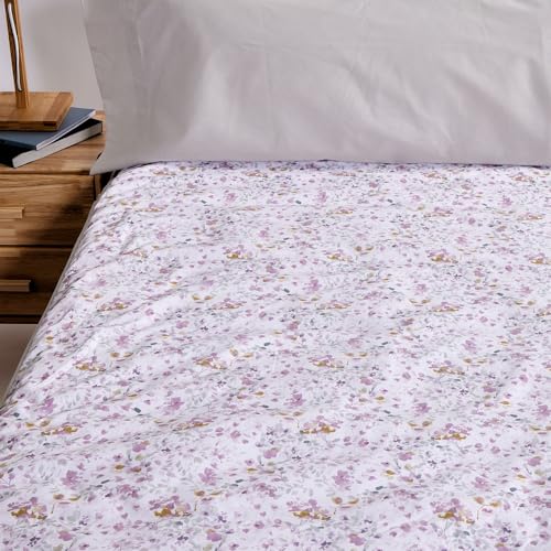 10XDIEZ Saco Nórdico Ajustable Cama Individual (Funda + Relleno) - (Beige Flowers - Cama 105cm)