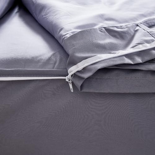 10XDIEZ Saco Nórdico Ajustable Cama Individual (Funda + Relleno) - (Gris Always - Cama 105cm)