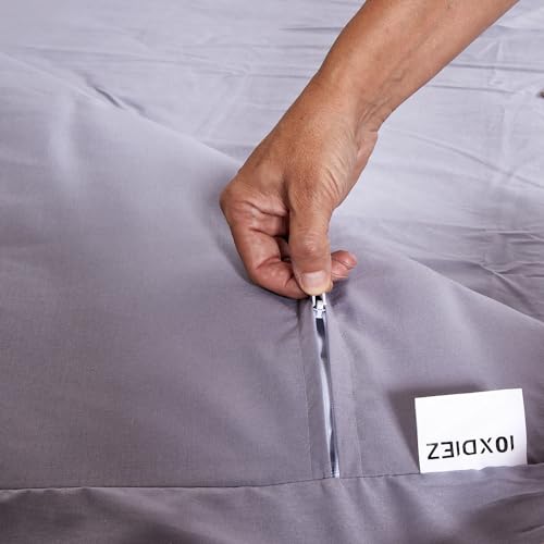 10XDIEZ Saco Nórdico Ajustable Cama Individual (Funda + Relleno) - (Gris Always - Cama 105cm)