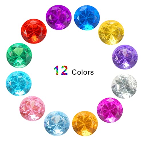 110 piezas Diamantes de Cristal Piedras Decorativas,20mm Piedras Decorativas para Jarrones,Piedras Colores Cristales para Manualidades,Gemas de Cristal Decor Mesa,Búsqueda del Tesoro Pirata para Niños