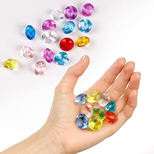 110 piezas Diamantes de Cristal Piedras Decorativas,20mm Piedras Decorativas para Jarrones,Piedras Colores Cristales para Manualidades,Gemas de Cristal Decor Mesa,Búsqueda del Tesoro Pirata para Niños