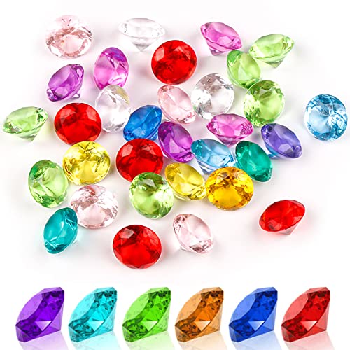 110 piezas Diamantes de Cristal Piedras Decorativas,20mm Piedras Decorativas para Jarrones,Piedras Colores Cristales para Manualidades,Gemas de Cristal Decor Mesa,Búsqueda del Tesoro Pirata para Niños