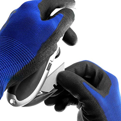 12 Pares Guantes de Trabajo para Hombre Talla 8. Guantes de protéccion Pintura Mecanico Bricolage Almacen