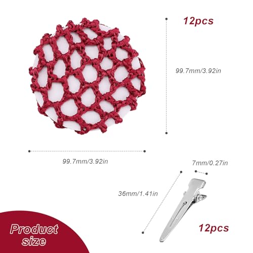12 Piezas de Redecilla Pelo, KINHARD Redecilla Moño, Redecilla Moño Ballet Niña, Red para Moño de Tela, se Puede Utilizar para el Trabajo, Gimnasia de Ballet, etc.