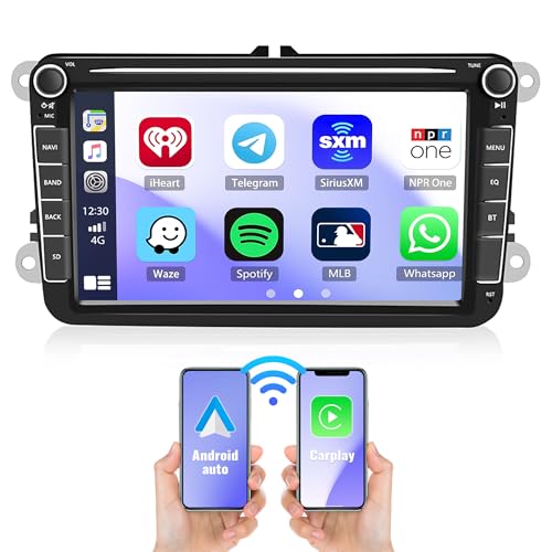 [1+32G] CAMECHO Android 13 CarPlay Android Auto Radio Coche para Für VW Golf Polo Passat Skoda Touran, 8 Pulgadas HD Pantalla Táctil con Navi/HiFi/FM/RDS/WiFi/USB + AHD Cámara de Visión Trasera