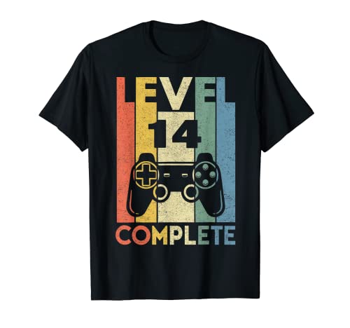 14 Años Cumpleaños Niño Niña Chico Chica Regalo Level 14 Camiseta