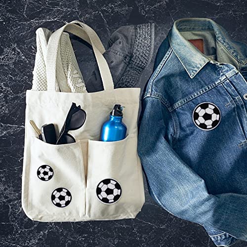 16 parches de bordado de fútbol, pegatinas para ropa, decoración de dibujos animados, lavables y reutilizables