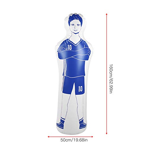 1.6m Inflable de Entrenamiento de fútbol simulado de Tiro Libre Defender Wall 0.35m Saco de Boxeo de PVC para prácticas de fútbol y Entrenamiento de Boxeo(Azul)