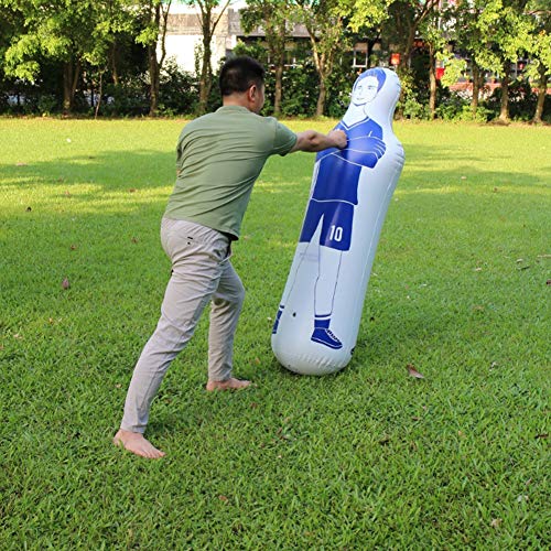 1.6m Inflable de Entrenamiento de fútbol simulado de Tiro Libre Defender Wall 0.35m Saco de Boxeo de PVC para prácticas de fútbol y Entrenamiento de Boxeo(Azul)