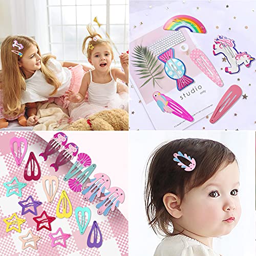 172pcs Accesoris de Pelo para Niña, 42pcs Clips Pelo Bebe Niña y 130pcs Gomas Pelo Niña, Pinzas de Pelo Horquillas para Niña Bebe Infantiles (B)